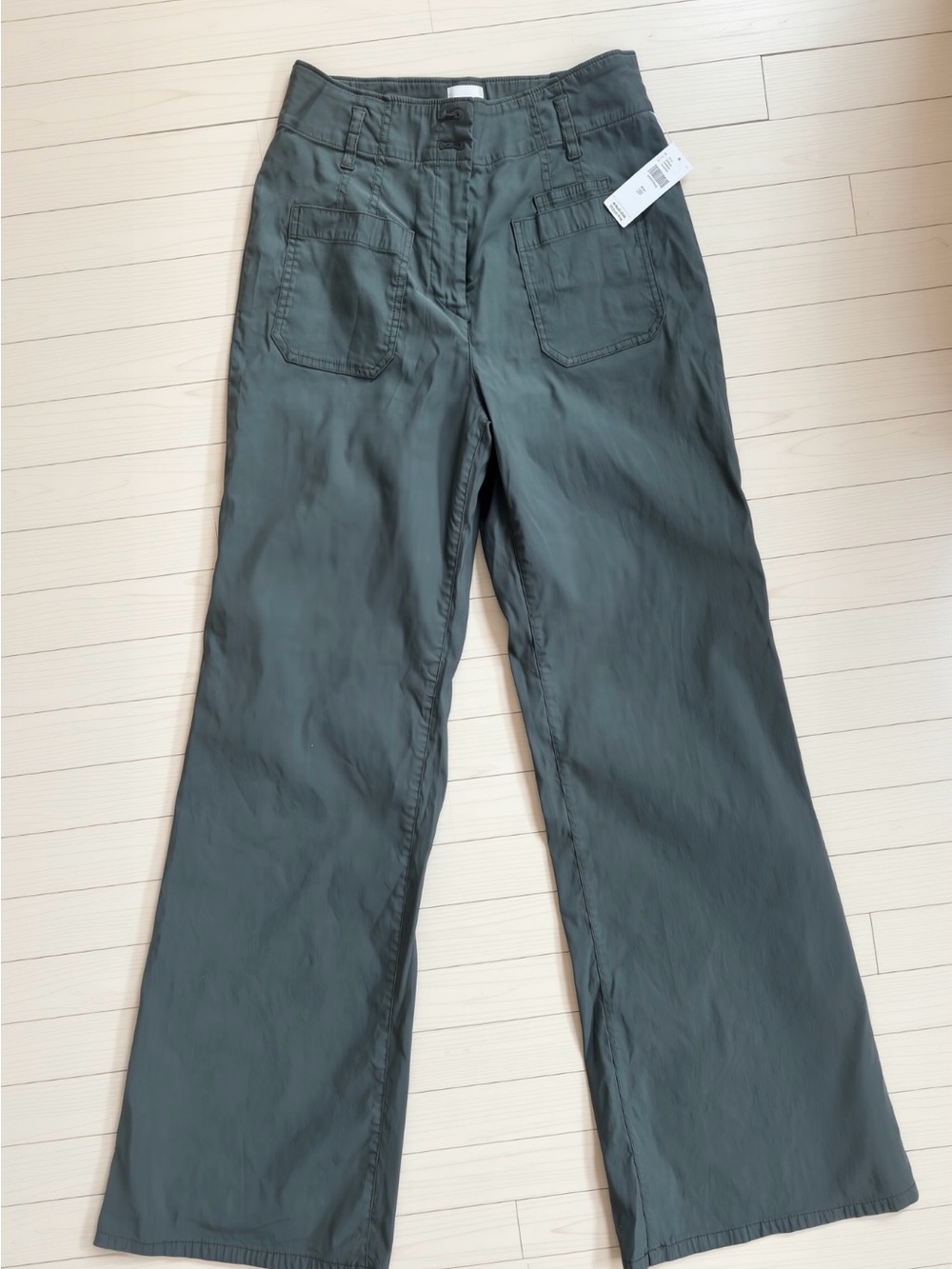 Maeve Olive Green High-Waist Boot-Cut Pants - Picture 2 of 9